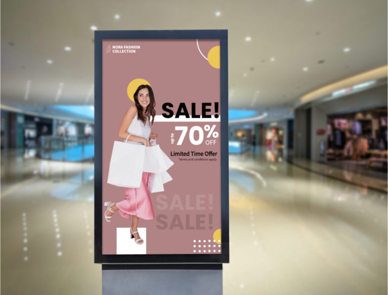 retail mall sales promotion signage