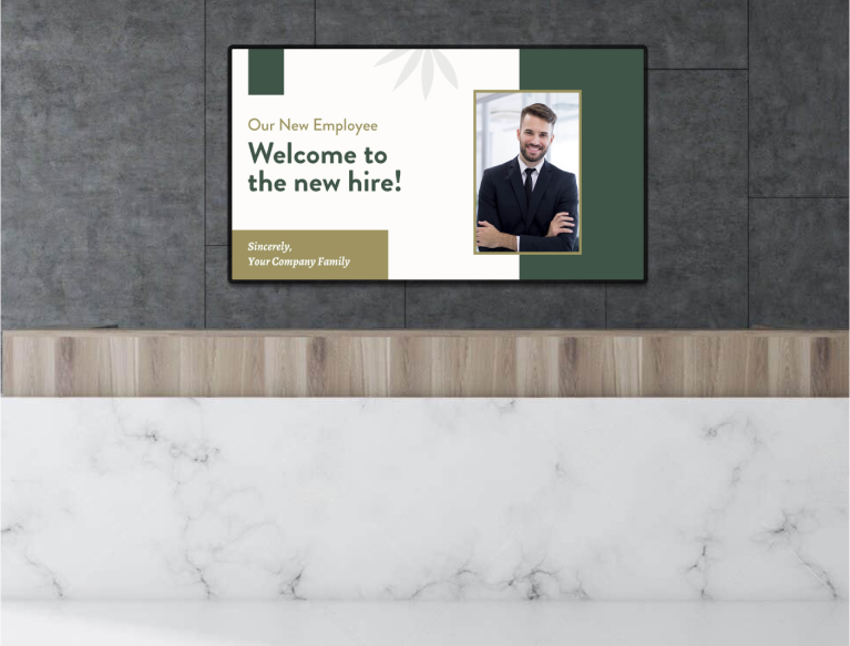 welcome new hire template for tv screen